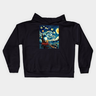 Calvin and Hobbes Stary Night Animal Antics Kids Hoodie